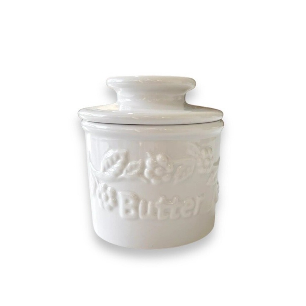 Vintage BUTTER BELL Crock L Tremain 2000 White Fresh and Creamy French Country